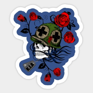 Halloween War Skull & Roses Sticker